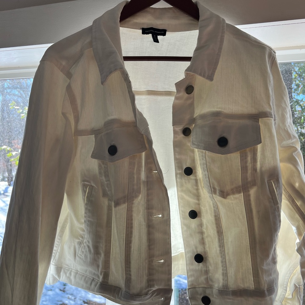 Universal Standard Kelsey Denim Jacket White Small (14-16